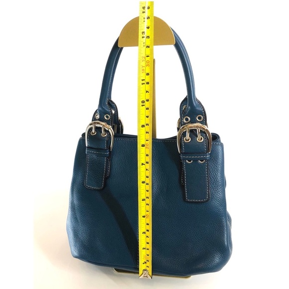 Tignanello Blue Leather Perfect 10 French Tote - Picture 9 of 13